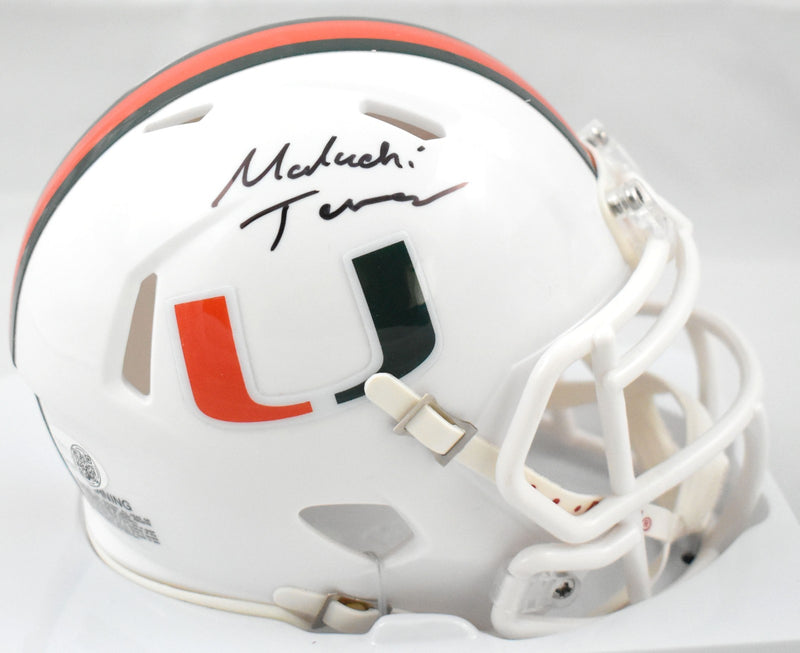 Malachi Toney Signed Miami Hurricanes Mini Helmet