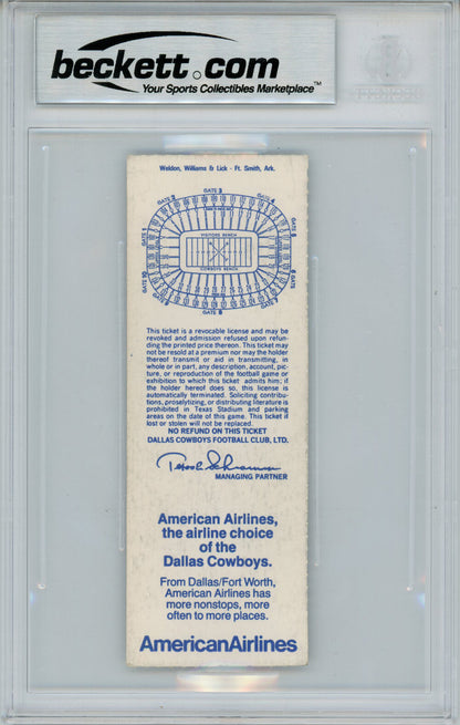 Tony Dorsett Autographed 1984 vs Redskins Game Ticket