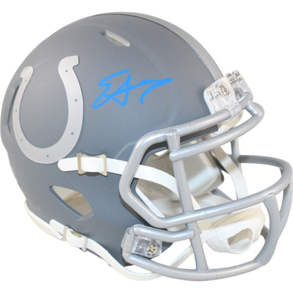 Edgerrin James Autographed Indianapolis Colts Slate Mini Helmet