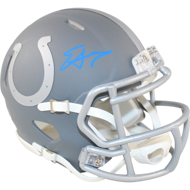 Edgerrin James Autographed Indianapolis Colts Slate Mini Helmet