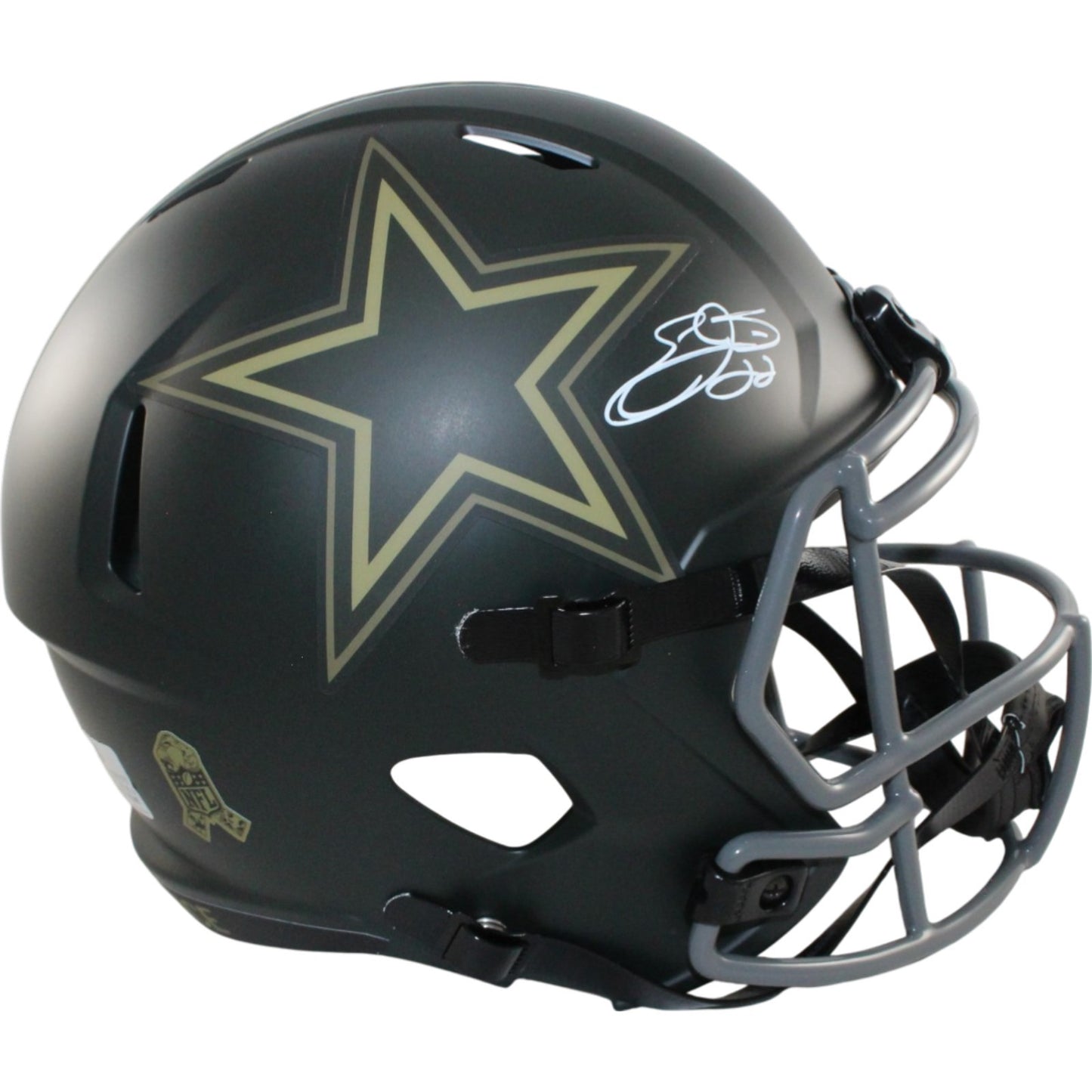 Emmitt Smith Dallas Cowboys Autographed 2025 Salute to Service Full Size Helmet
