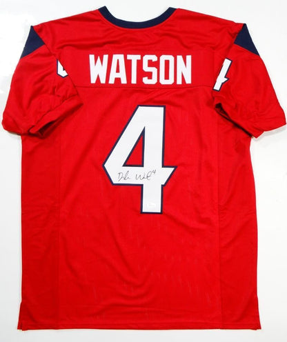 Deshaun Watson Autographed Red Custom Pro Style Jersey