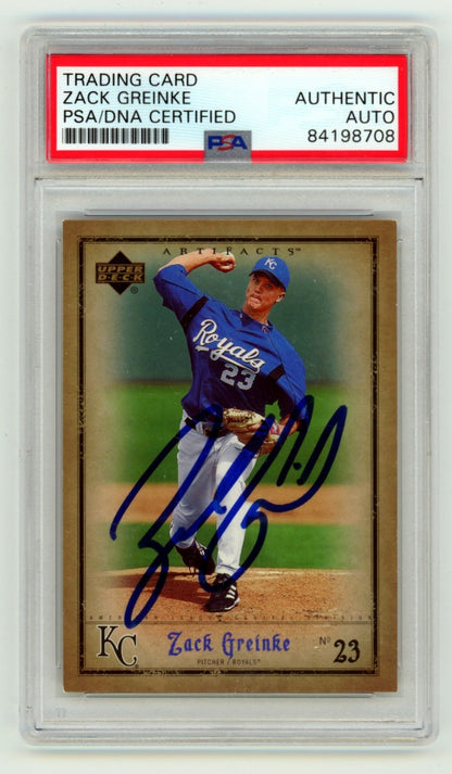 Zack Greinke Autographed 2006 Upper Deck Artifacts Card PSA Authentic