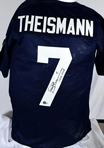 Joe Theismann Signed Navy Blue Custom College Style Jersey