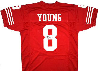 Steve Young Autographed Red Custom Jersey