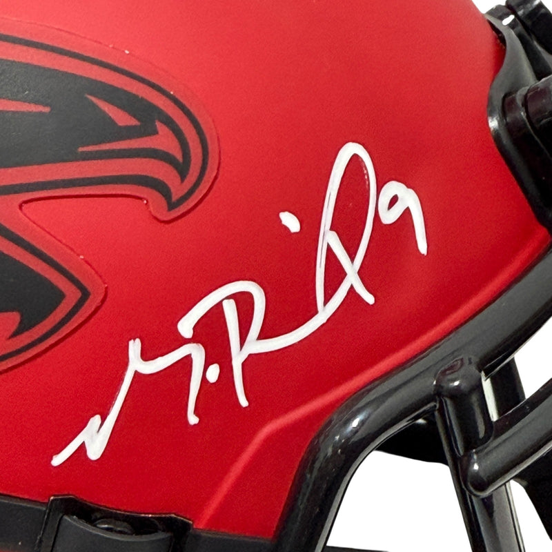 Michael Penix Signed Atlanta Falcons Rave Mini Helmet Beckett Witness COA