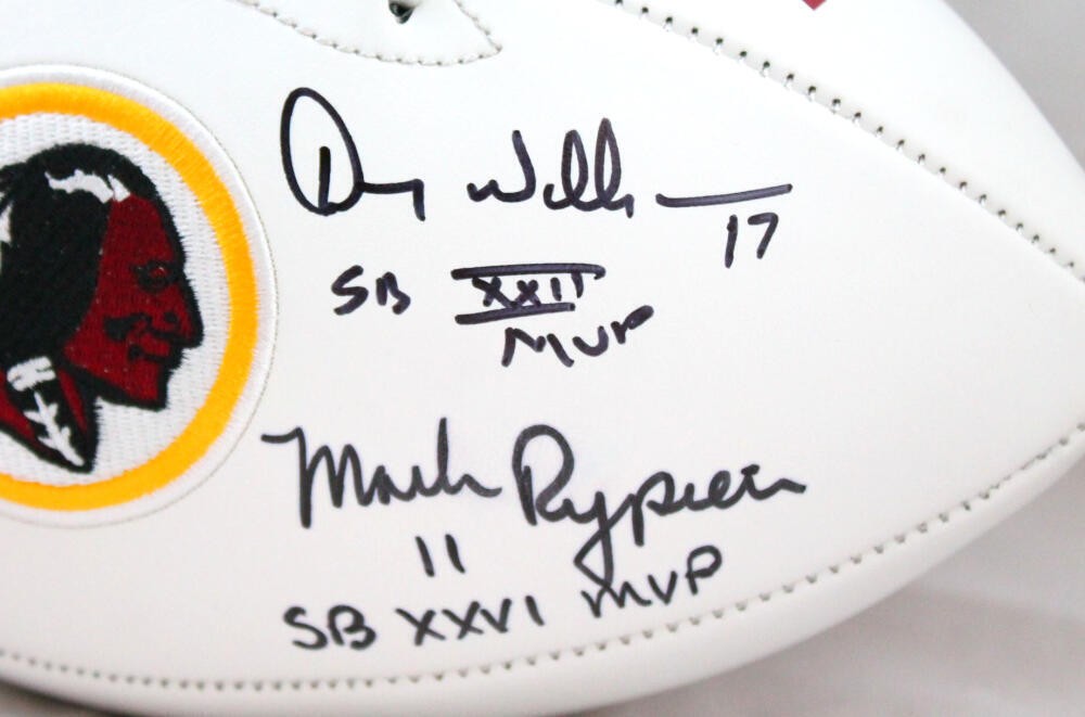 Doug Williams, John Riggins & Mark Rypien Signed Washington Logo Football
