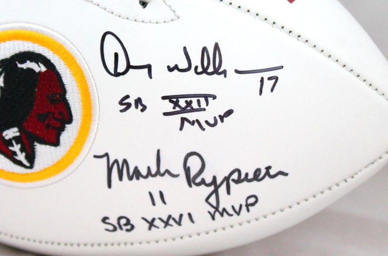 Doug Williams, John Riggins & Mark Rypien Signed Washington Logo Football