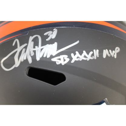 Terrell Davis Signed Denver Broncos Full Size Replica Flat Black Helmet