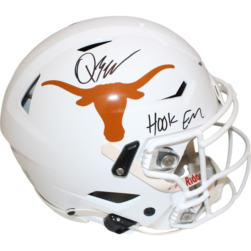 Quinn Ewers Autographed Texas Longhorns Full Size SpeedFlex Helmet