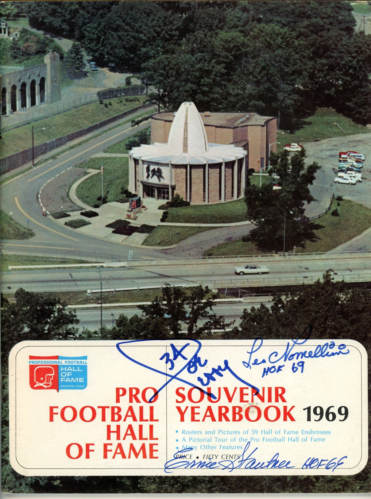 Ernie Stautner, Joe Perry & Leo Nomellini Signed 1969 Hall of Fame Yearbook