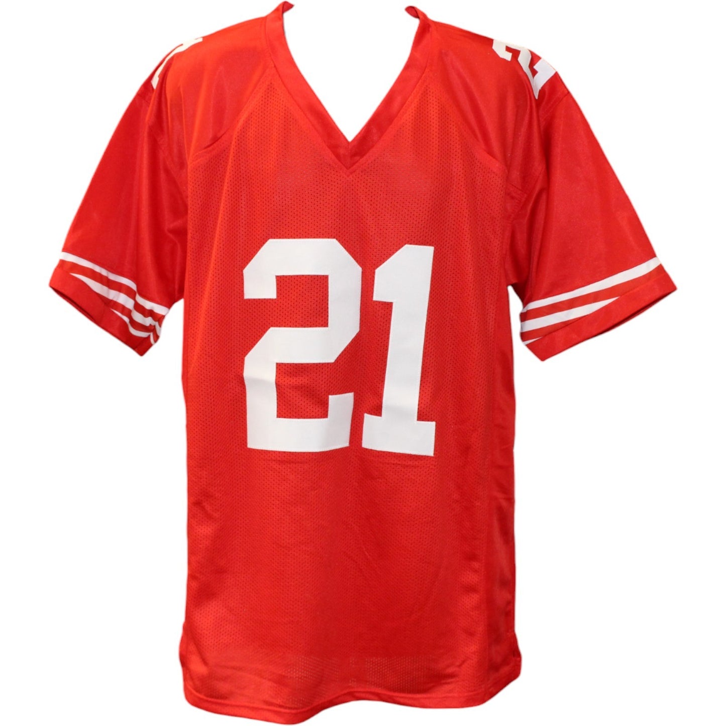 Frank Gore Autographed Pro Style Red Jersey (Beckett Witnessed)