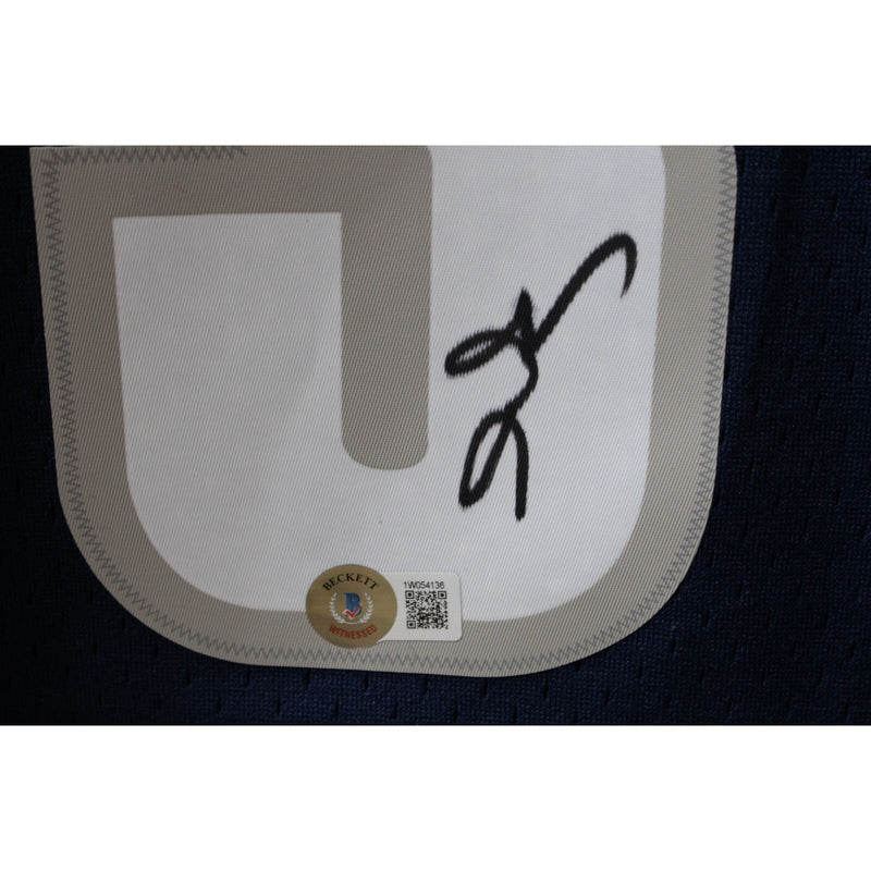 Allen Iverson Signed Georgetown Hoyas Mitchell & Ness Blue Jersey