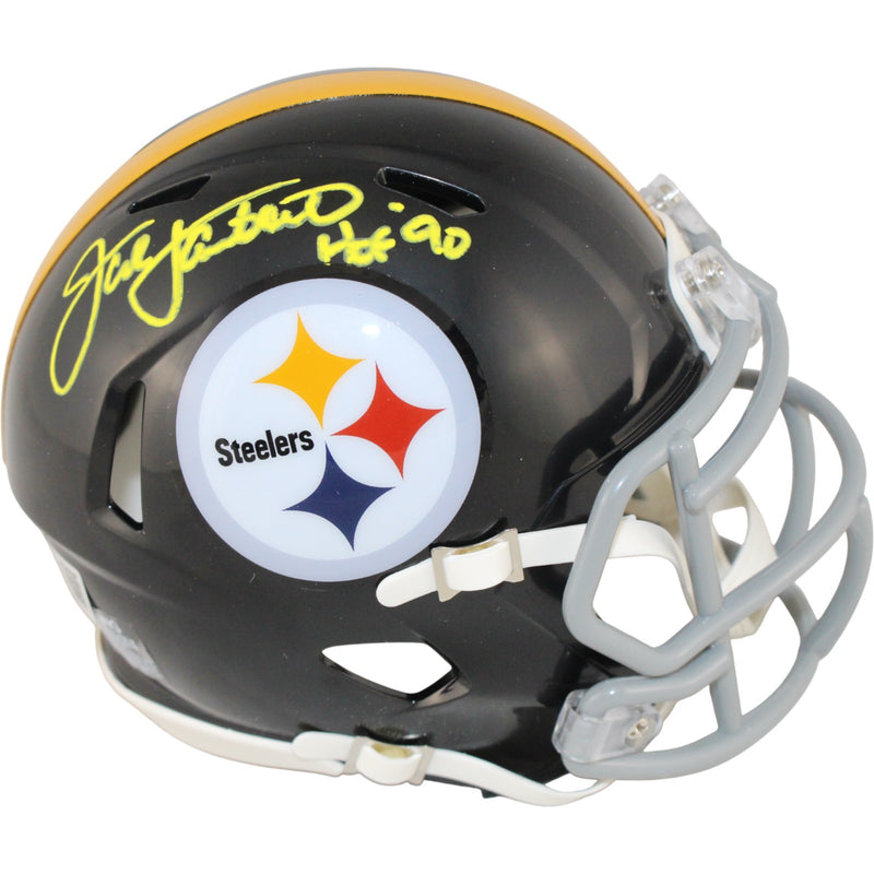 Jack Lambert Autographed Pittsburgh Steelers Throwback Mini Helmet HOF