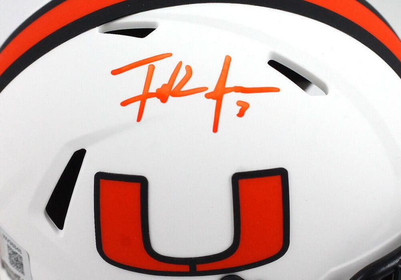 Frank Gore Signed Miami Hurricanes Lunar Speed Mini Helmet