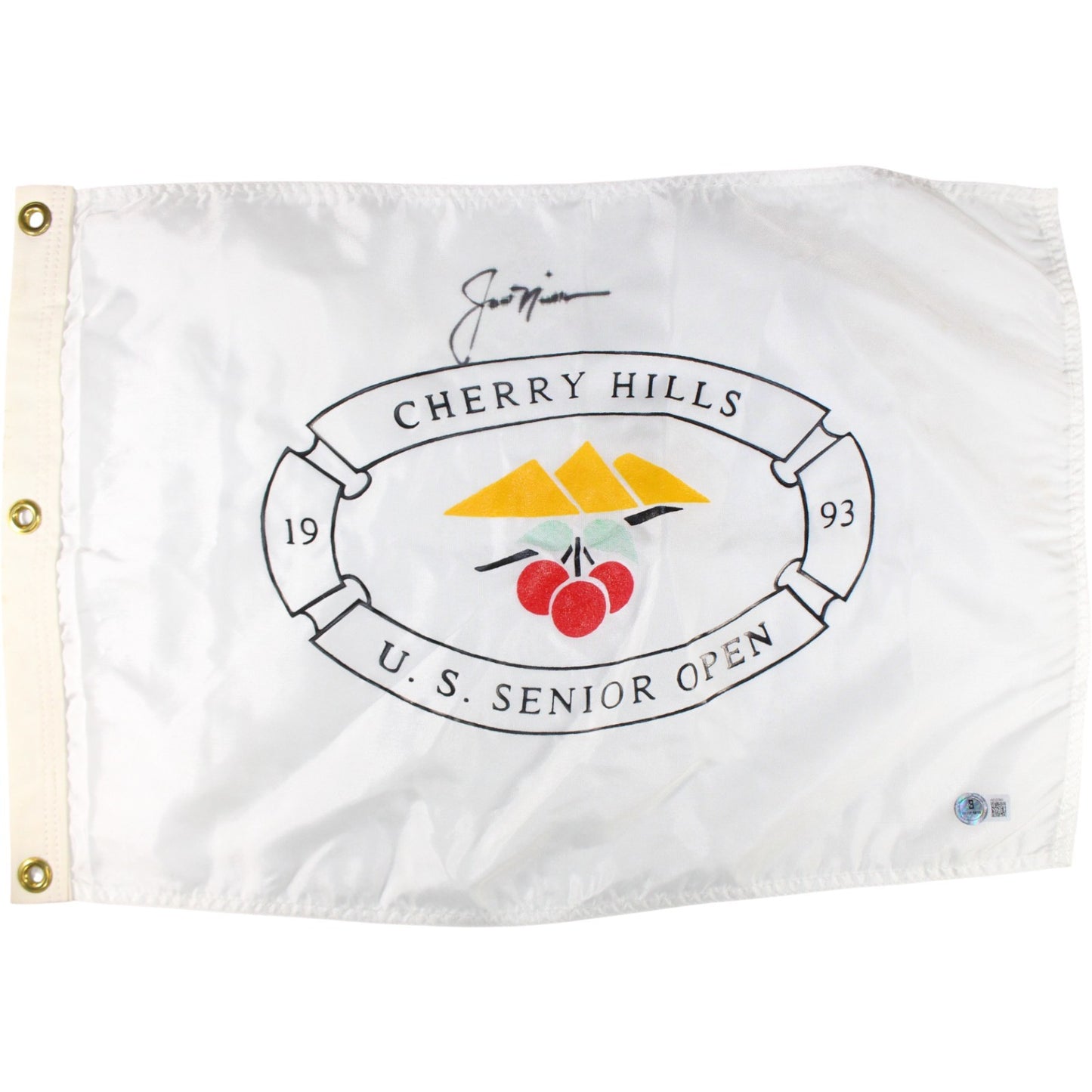 Jack Nicklaus Autographed 1993 U.S. Senior Open Cherry Hills Golf Flag (BAS)