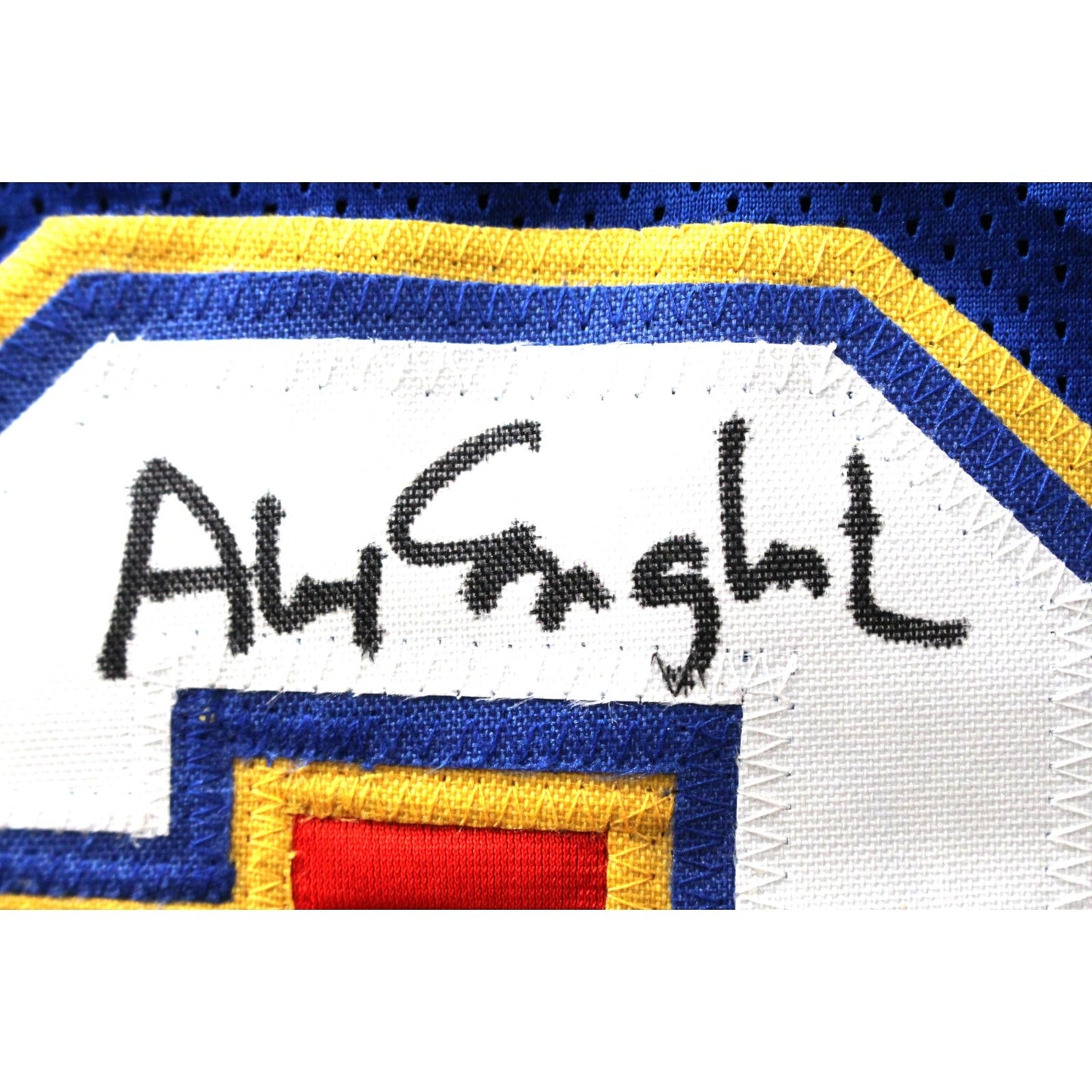 Alex English Autographed Blue Pro Style Jersey (HOF Inscribed)