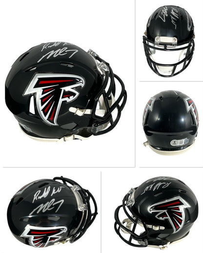 Roddy White & Michael Vick Signed Atlanta Falcons Mini Helmet BAS
