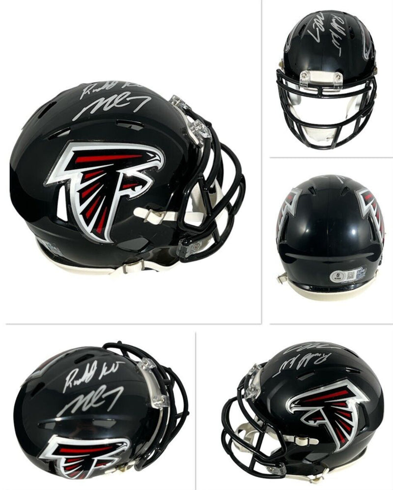 Roddy White & Michael Vick Signed Atlanta Falcons Mini Helmet BAS