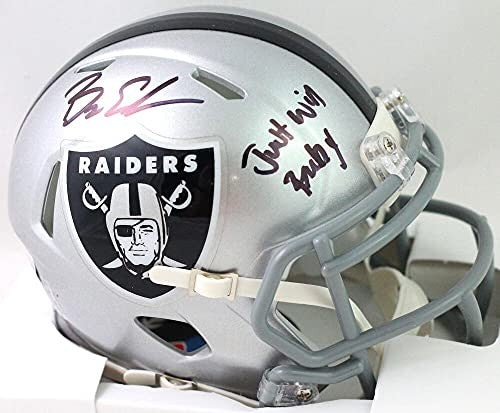 Bryan Edwards Signed Las Vegas Raiders Mini Helmet - "Just Win Baby" Inscription