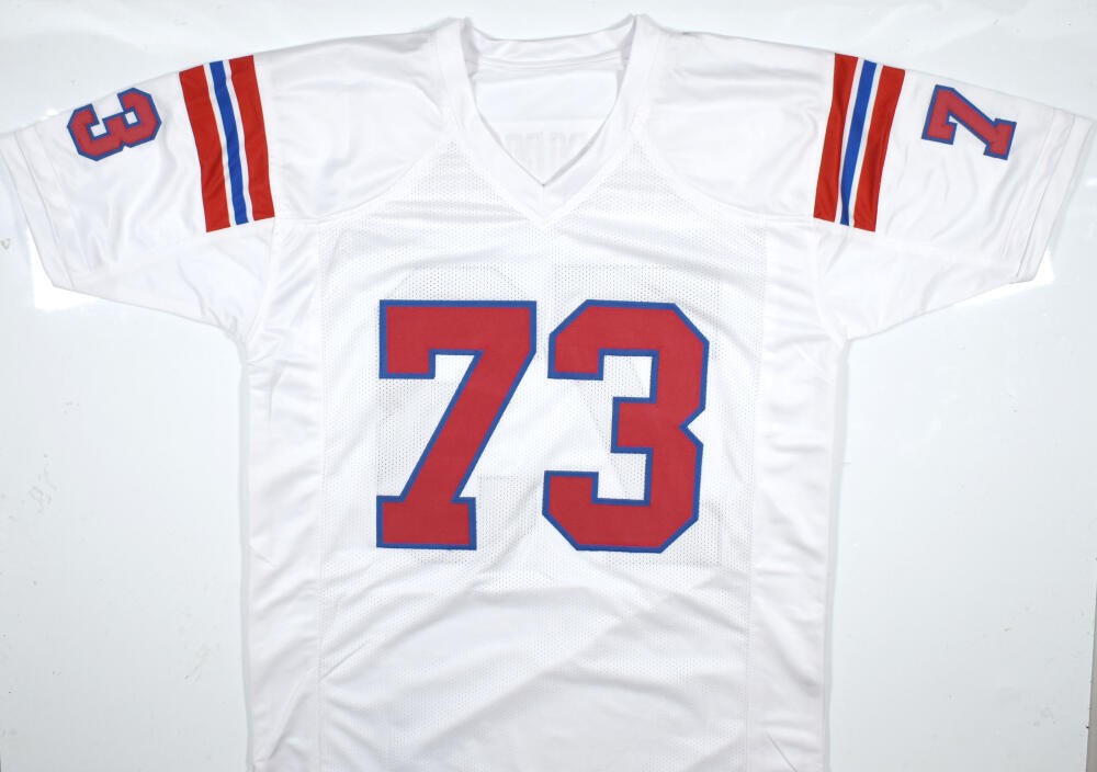 John Hannah Autographed White Custom Football Jersey (HOF Inscription)