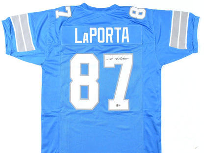Sam LaPorta Autographed Detroit Lions Custom Blue Jersey
