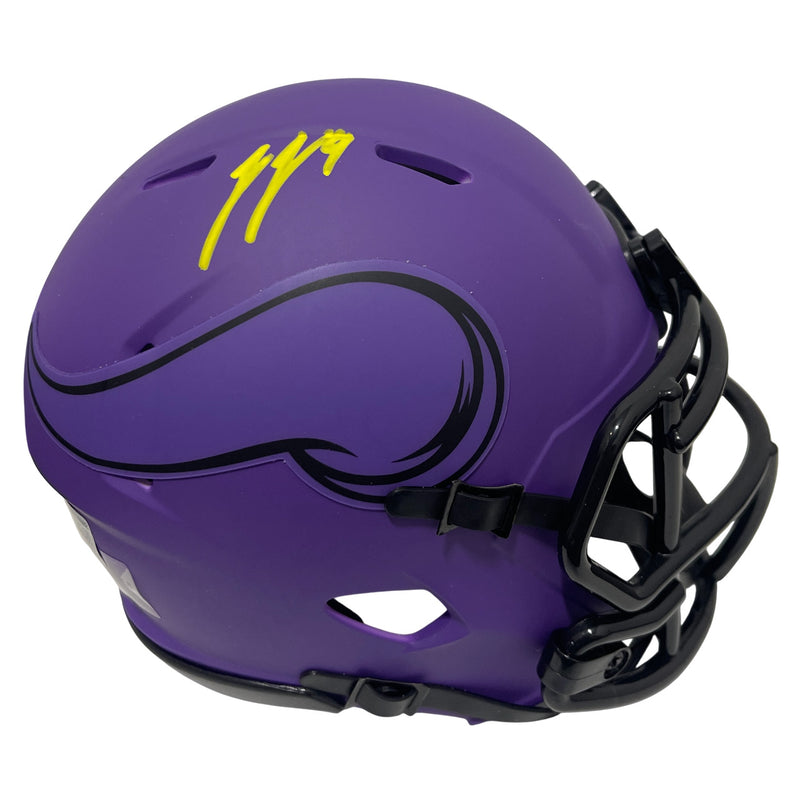 J.J. McCarthy Minnesota Vikings Signed Rave Mini Helmet (BAS)