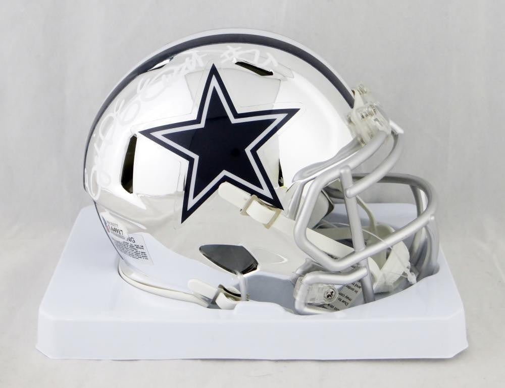 Ezekiel Elliott Signed Dallas Cowboys Chrome Mini Helmet