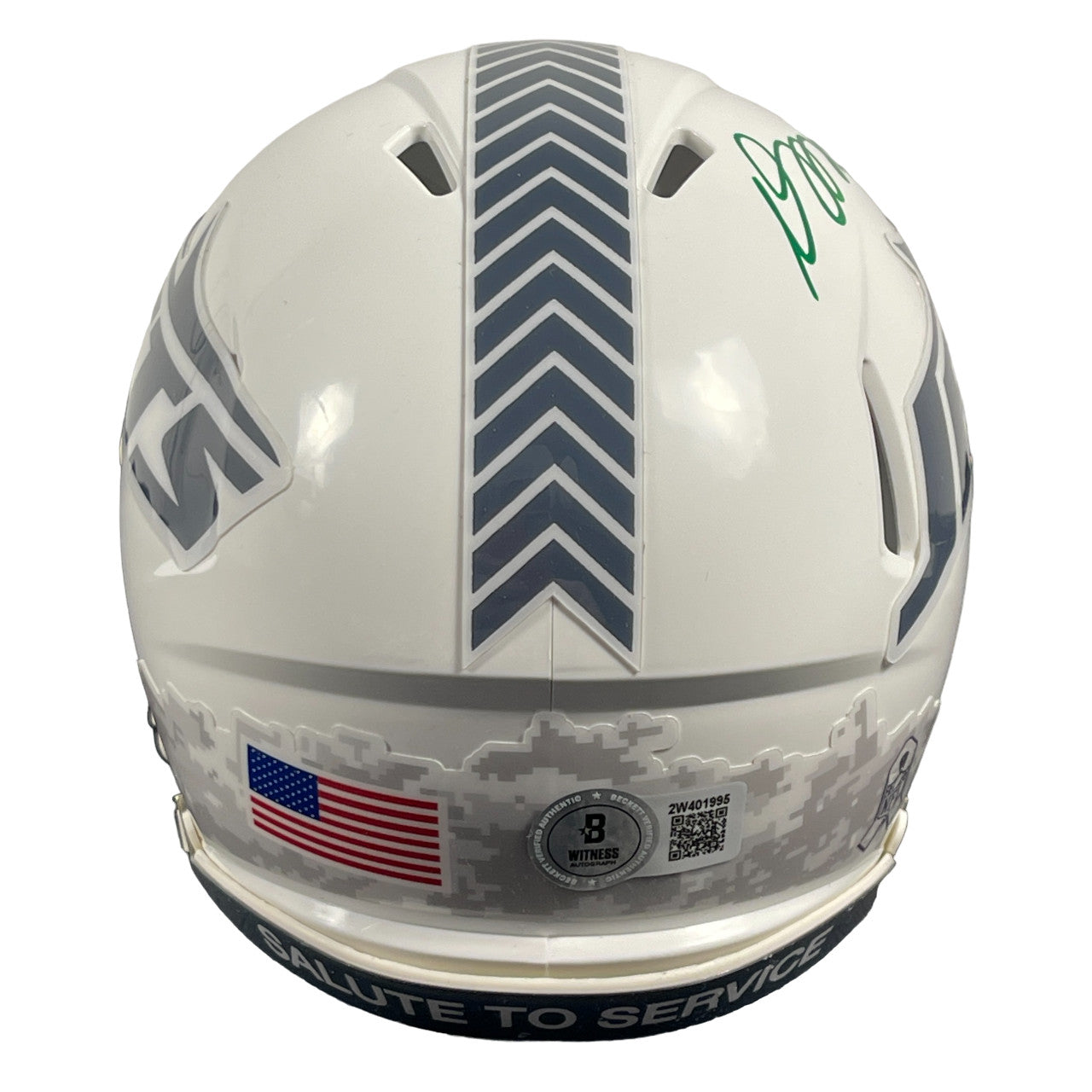 Davante Adams Signed New York Jets 2024 Salute to Service Mini Helmet BAS