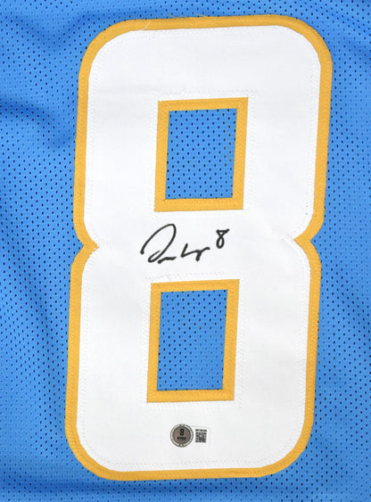 Omarion Hampton Autographed Blue Custom Football Jersey