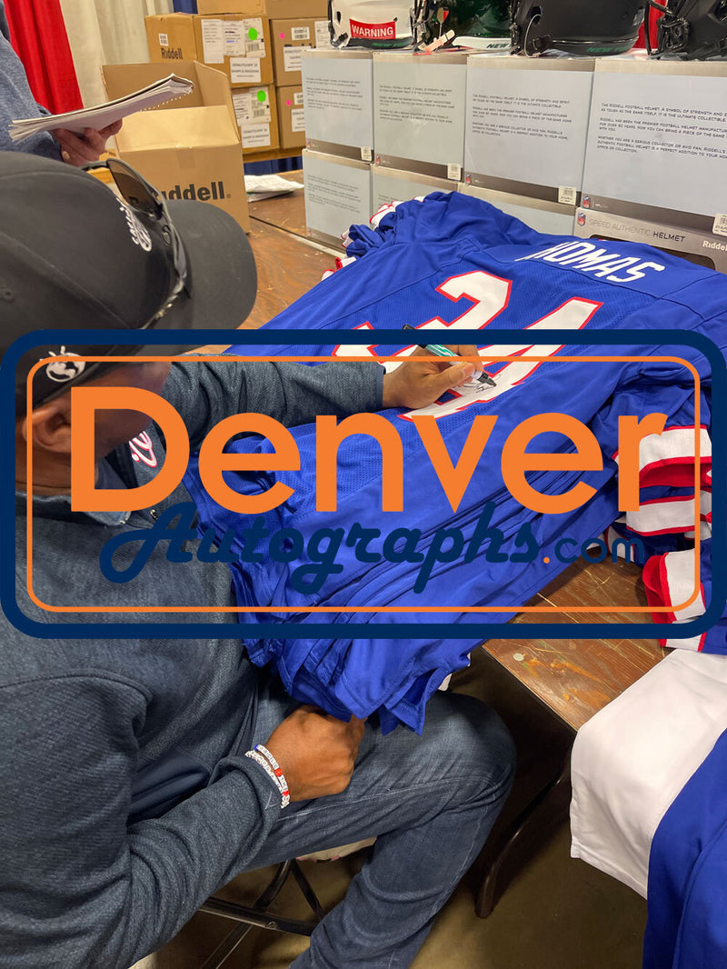 Thurman Thomas Autographed Pro Style Jersey (Blue)