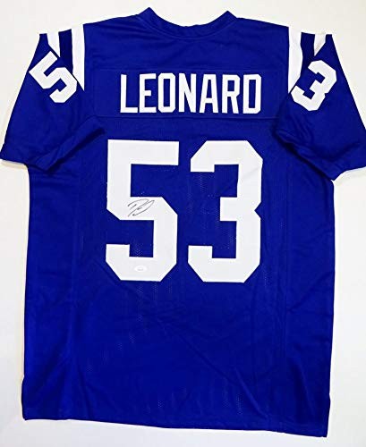 Darius Leonard Autographed Indianapolis Colts Custom Blue Jersey