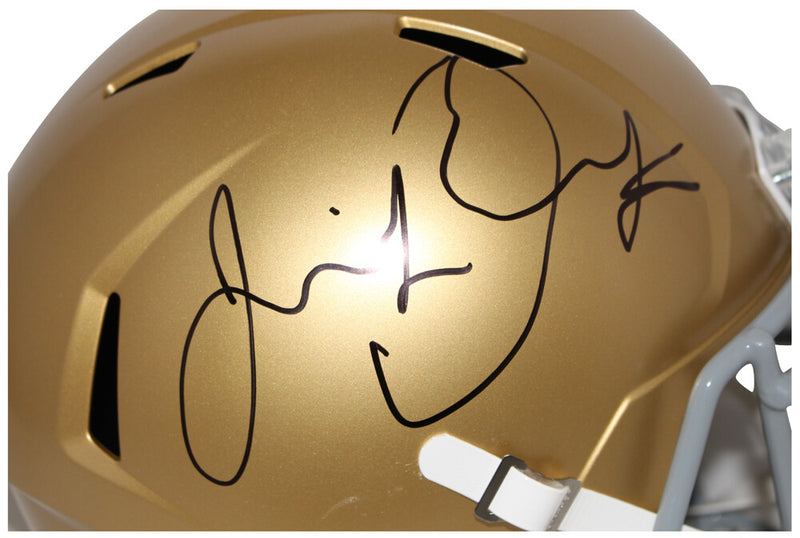Jeremiah Owusu-Koramoah Signed Notre Dame Full Size Riddell Helmet BAS