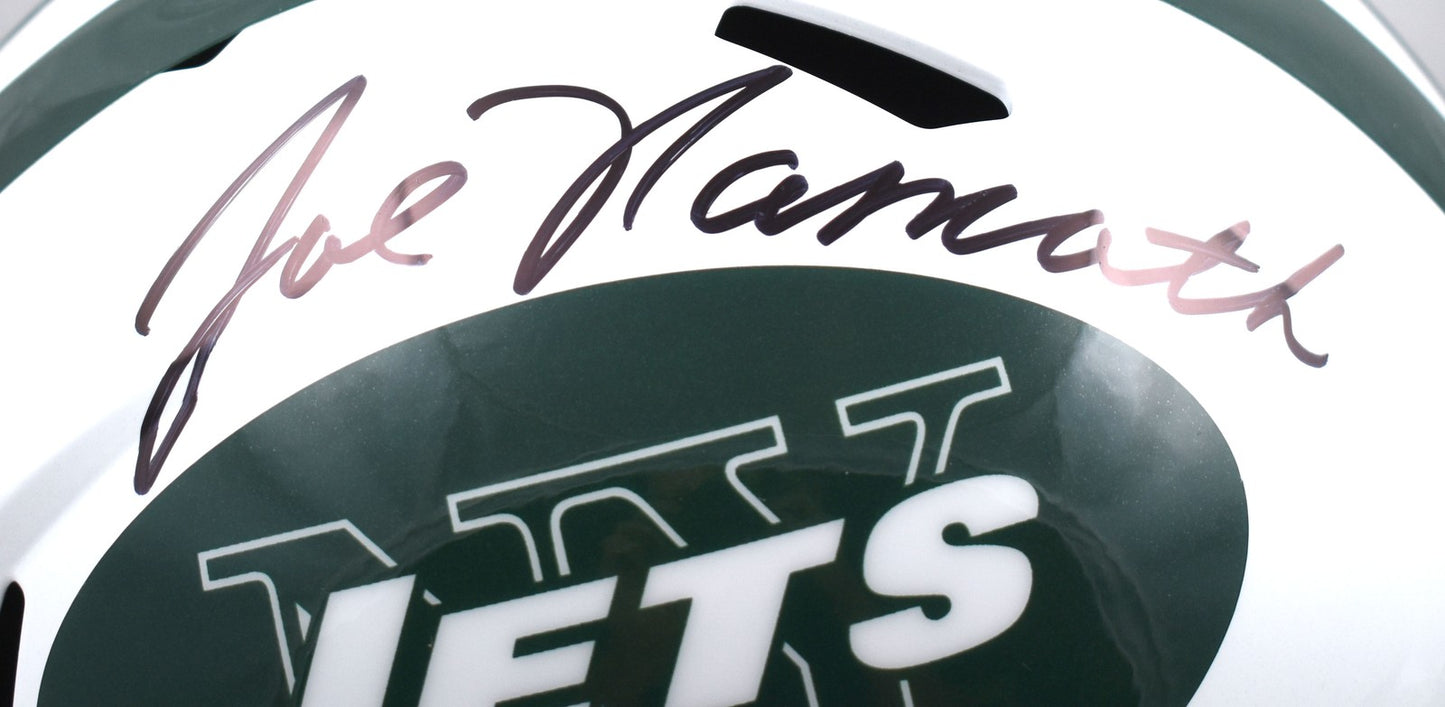 Joe Namath Signed New York Jets Full Size Riddell Speed Replica Helmet