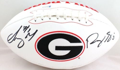 Roquan Smith & Sony Michel Signed Georgia Bulldogs Logo Football