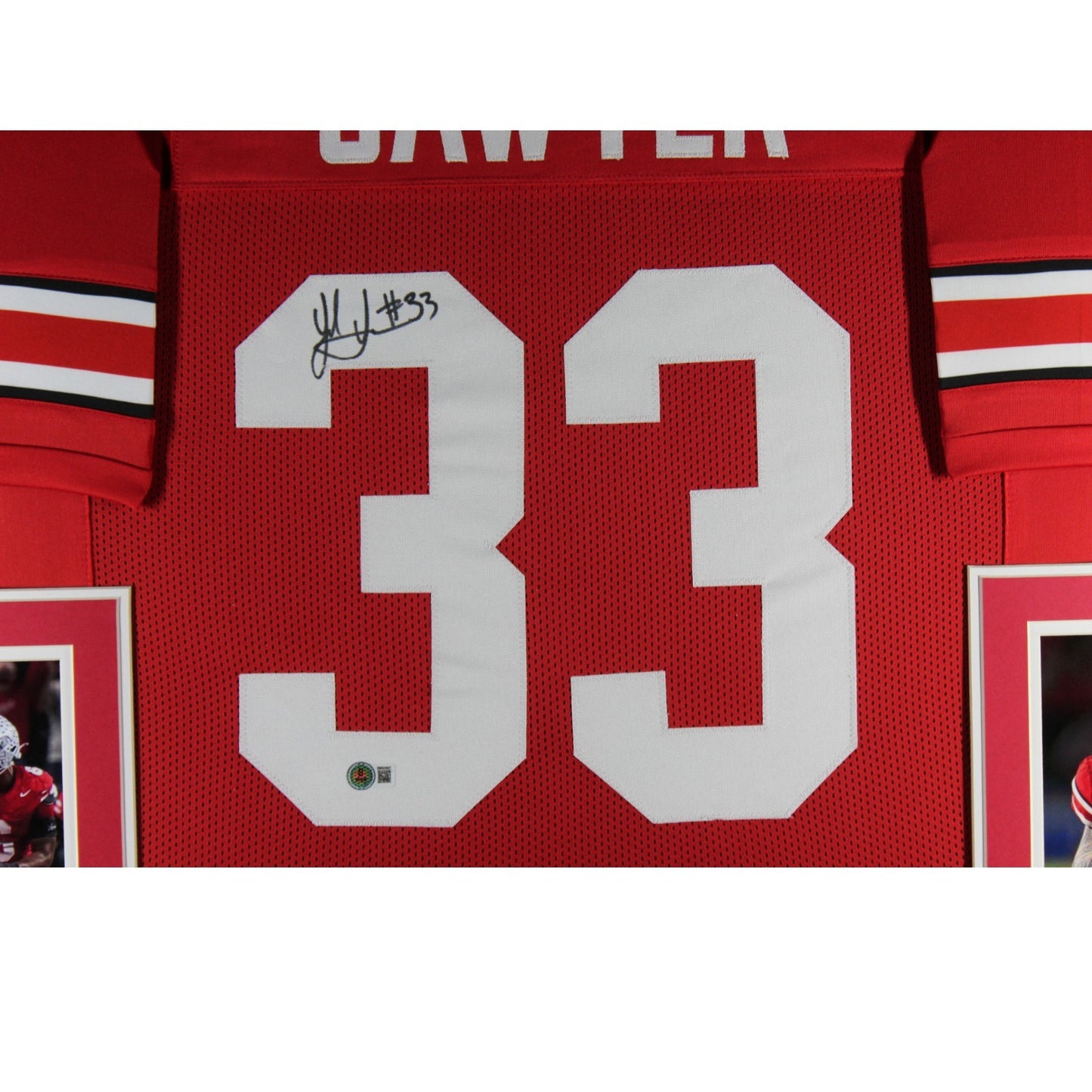 Jack Sawyer Autographed College Style Red Framed Jersey