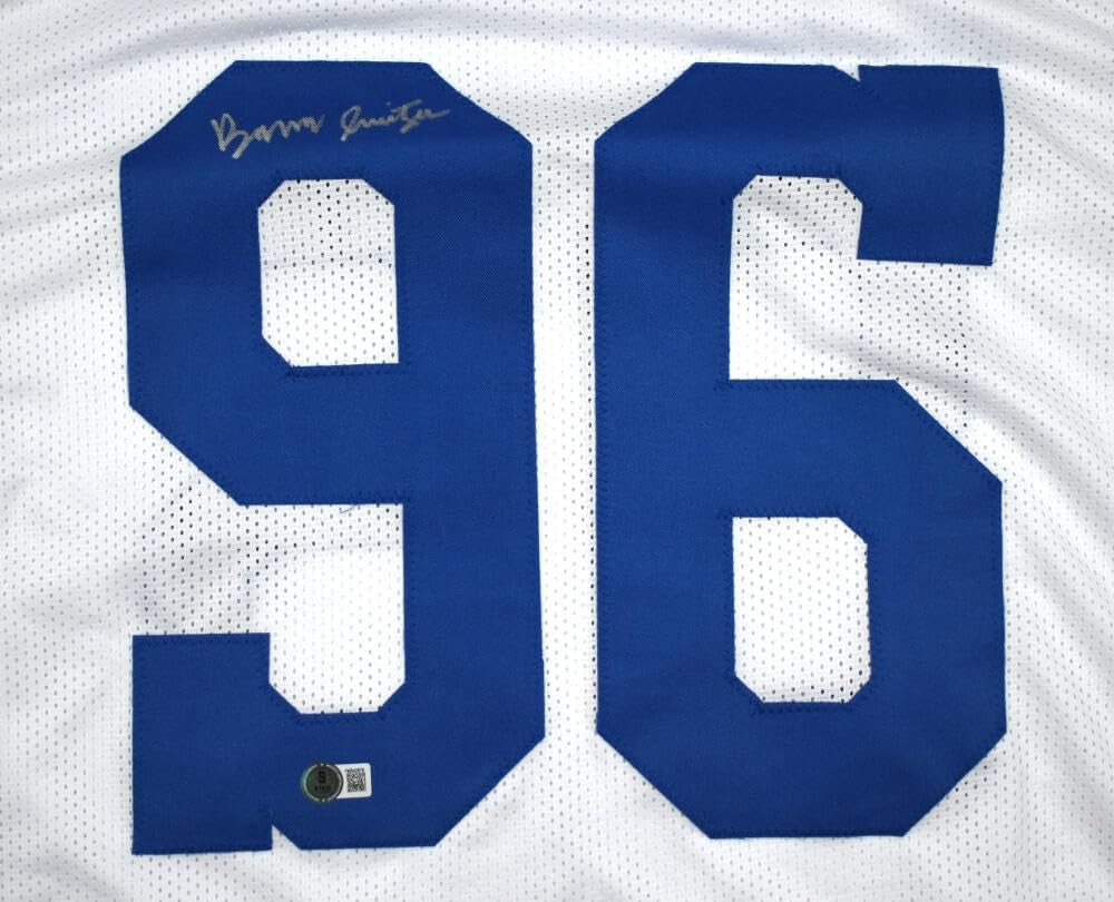 Barry Switzer Signed White Custom Jersey - Hall of Fame Stats