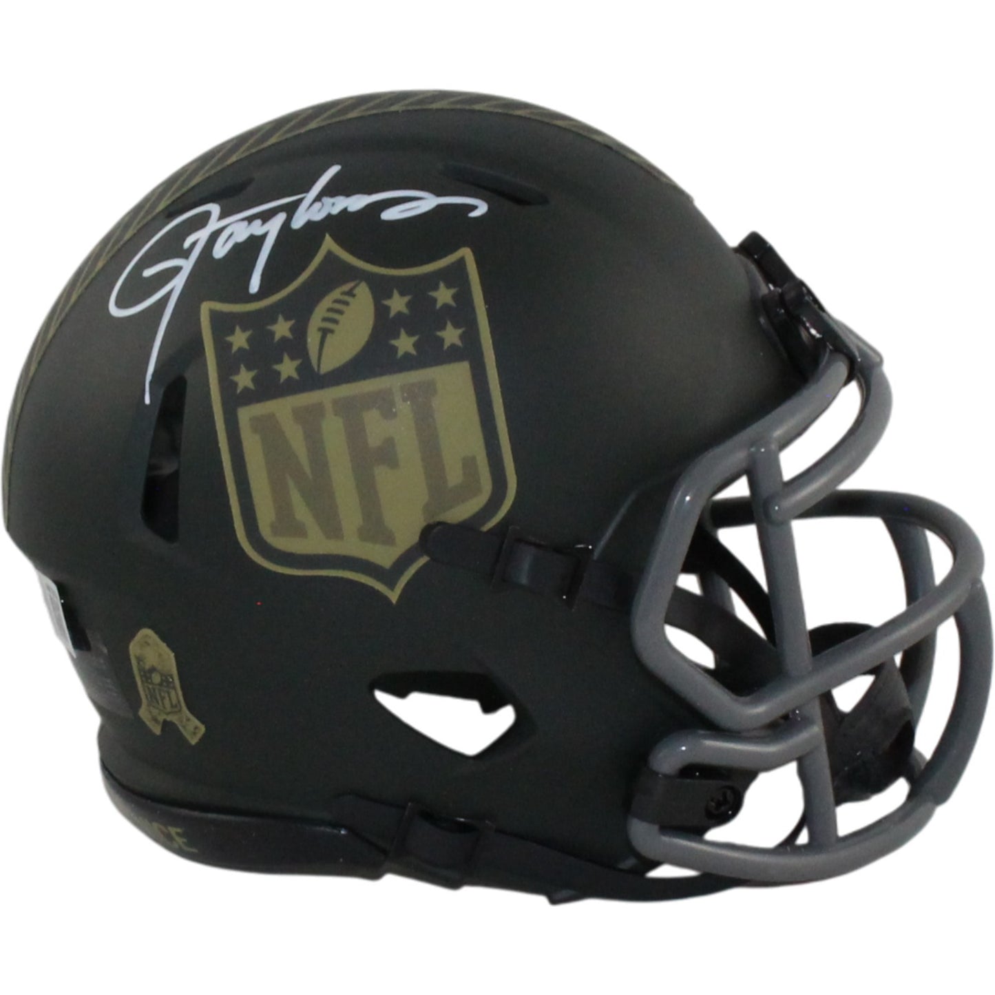 Lawrence Taylor Signed NFL Shield 2025 Salute to Service Mini Helmet