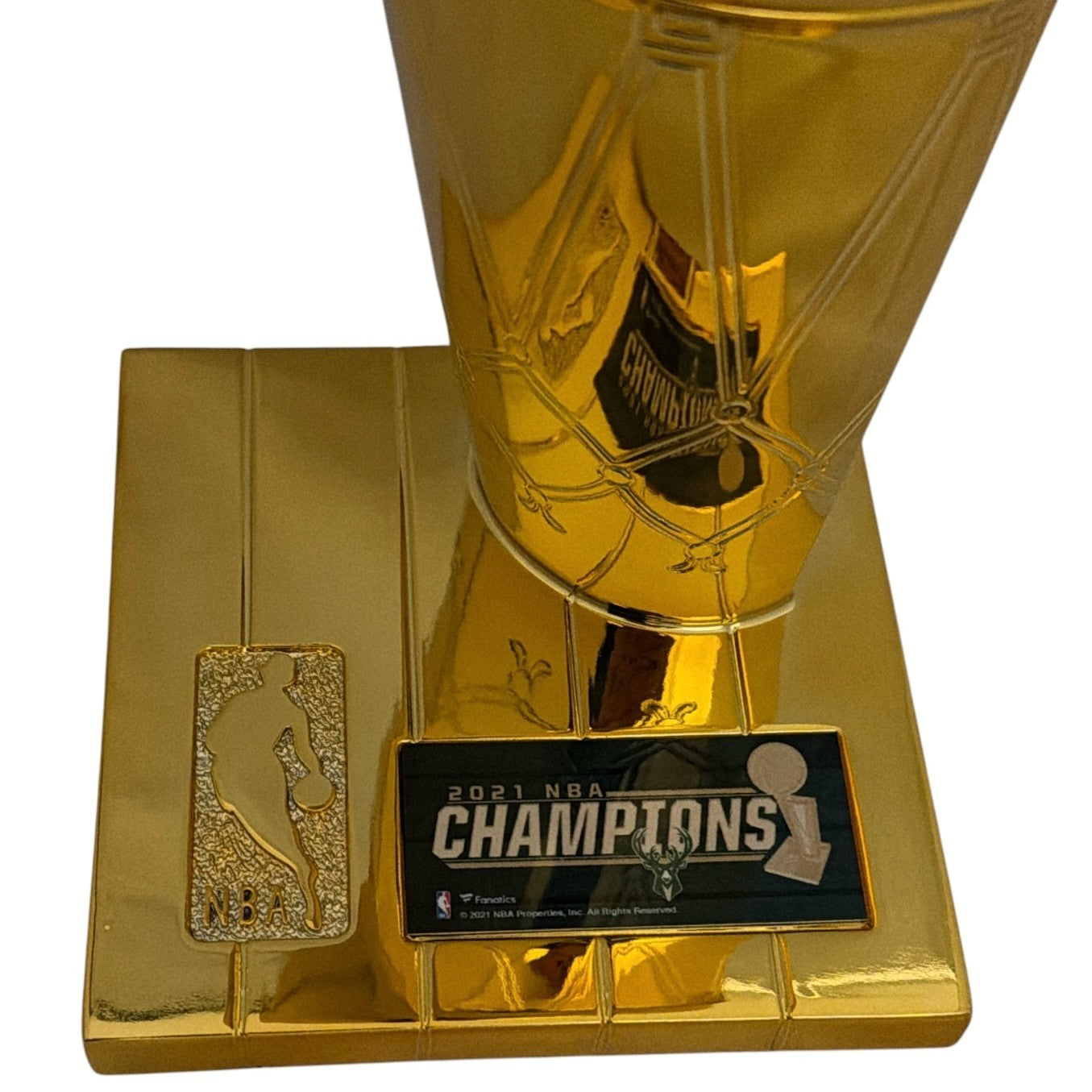 Giannis Antetokounmpo Signed 2021 Milwaukee Bucks Replica Trophy