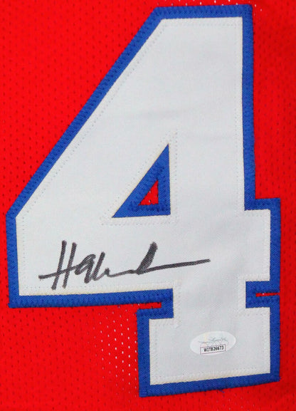 Hakeem Olajuwon Signed Red College Style Jersey