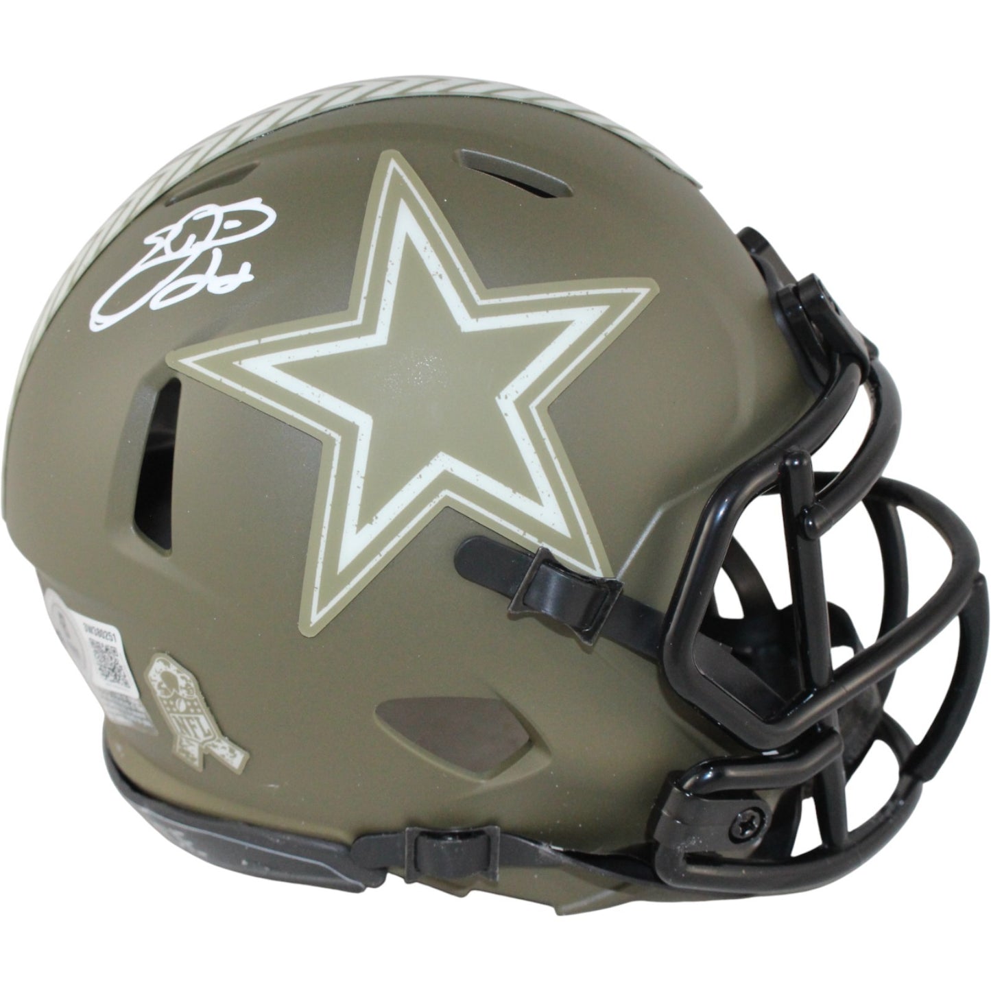 Emmitt Smith Signed Dallas Cowboys 2022 Salute to Service Mini Helmet