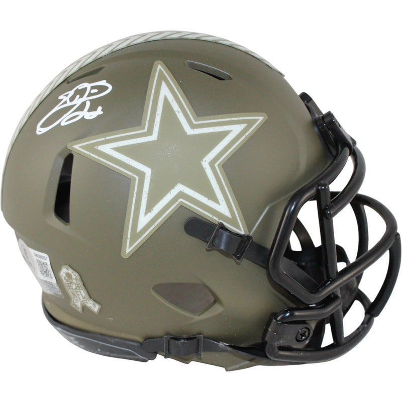 Emmitt Smith Signed Dallas Cowboys 2022 Salute to Service Mini Helmet