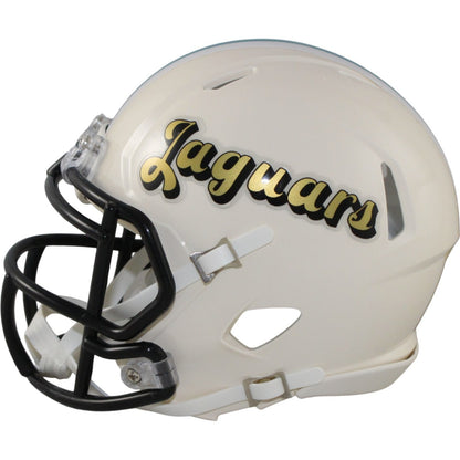 Travis Hunter Autographed Jacksonville Jaguars Retro Mini Helmet