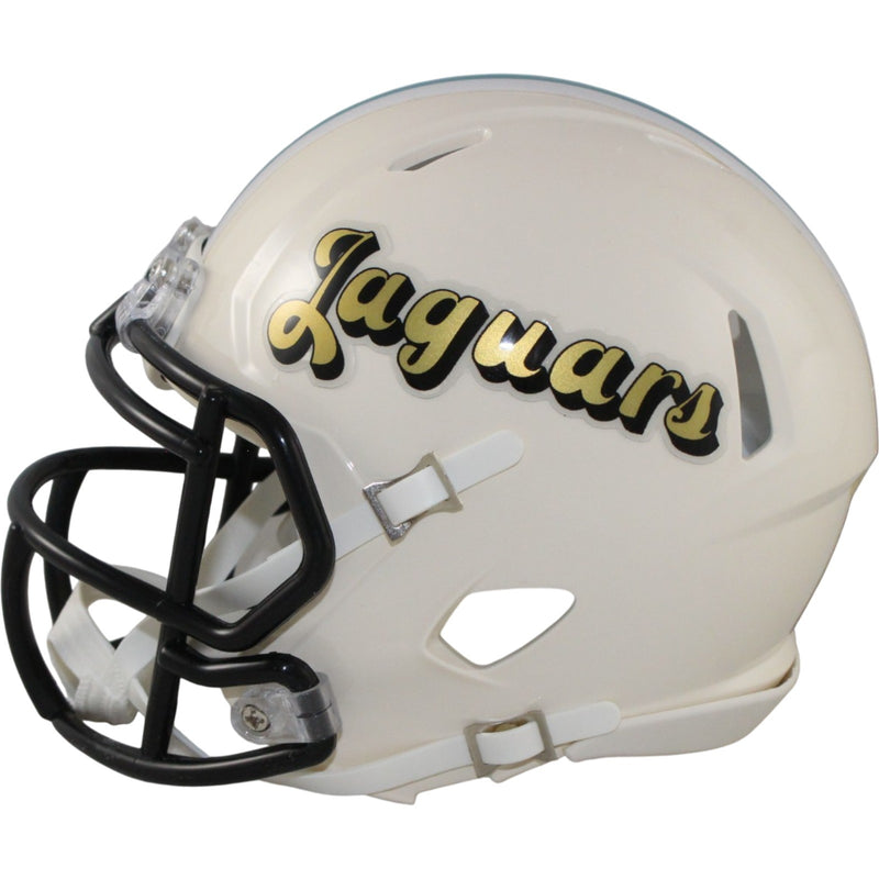 Travis Hunter Autographed Jacksonville Jaguars Retro Mini Helmet