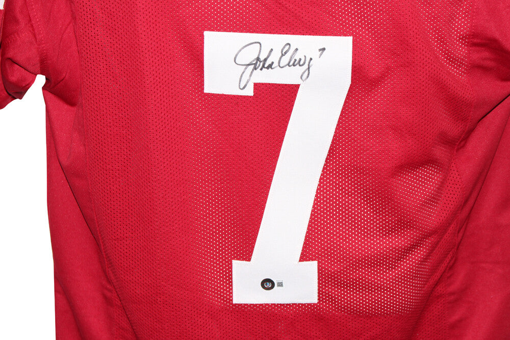 John Elway Signed Stanford Cardinal Custom College Style Red Jersey