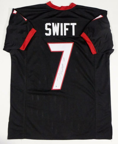D'Andre Swift Autographed Black Custom Jersey