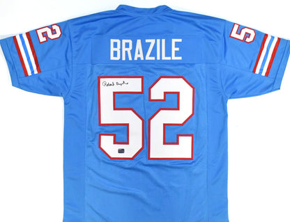 Robert Brazile Autographed Houston Oilers Blue Custom Jersey