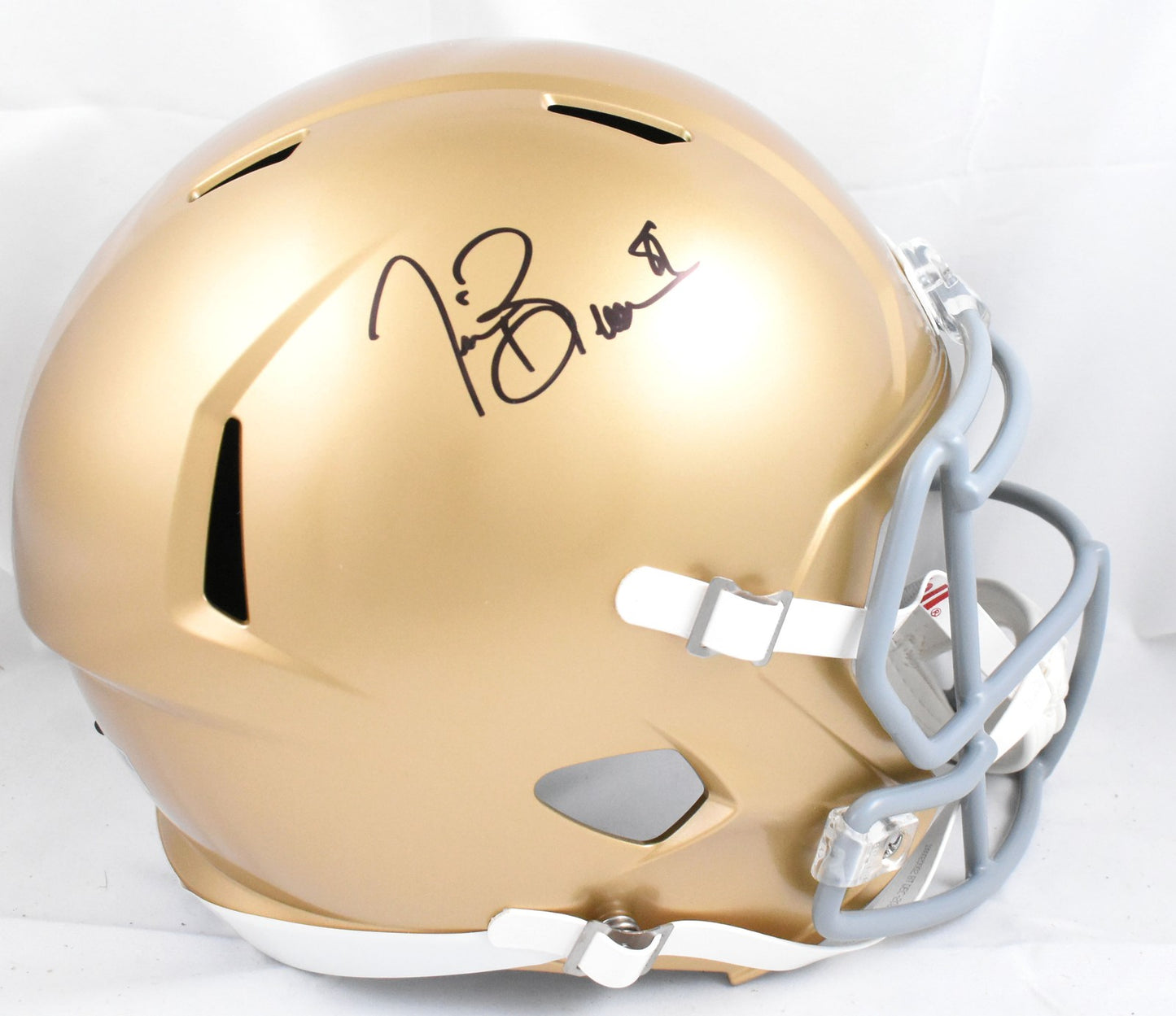 Tim Brown Signed Notre Dame Fighting Irish Full Size Speed Helmet - Black