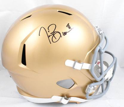 Tim Brown Signed Notre Dame Fighting Irish Full Size Speed Helmet - Black