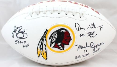 Doug Williams, John Riggins & Mark Rypien Signed Washington Logo Football